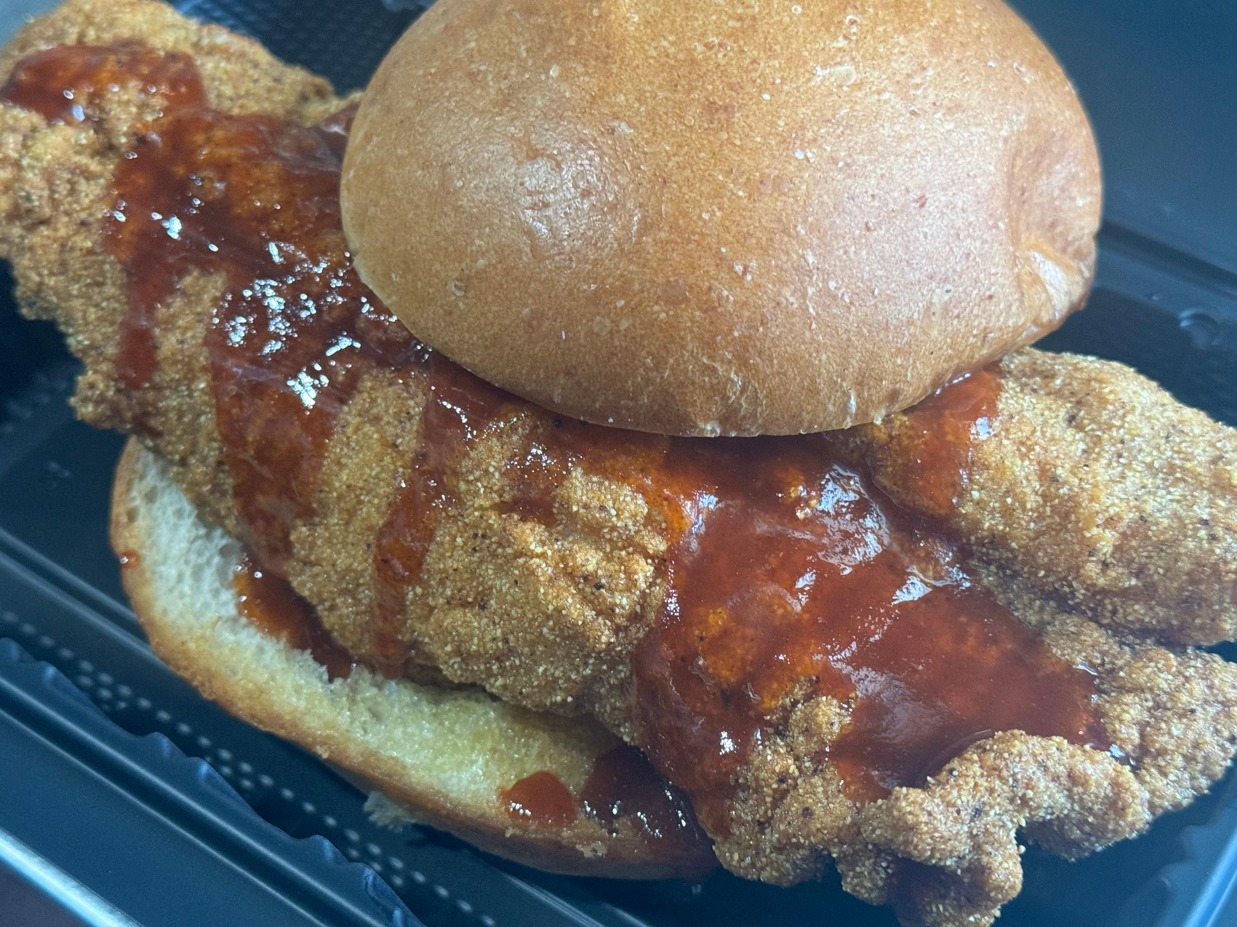 Crispy catfish fillet sandwich