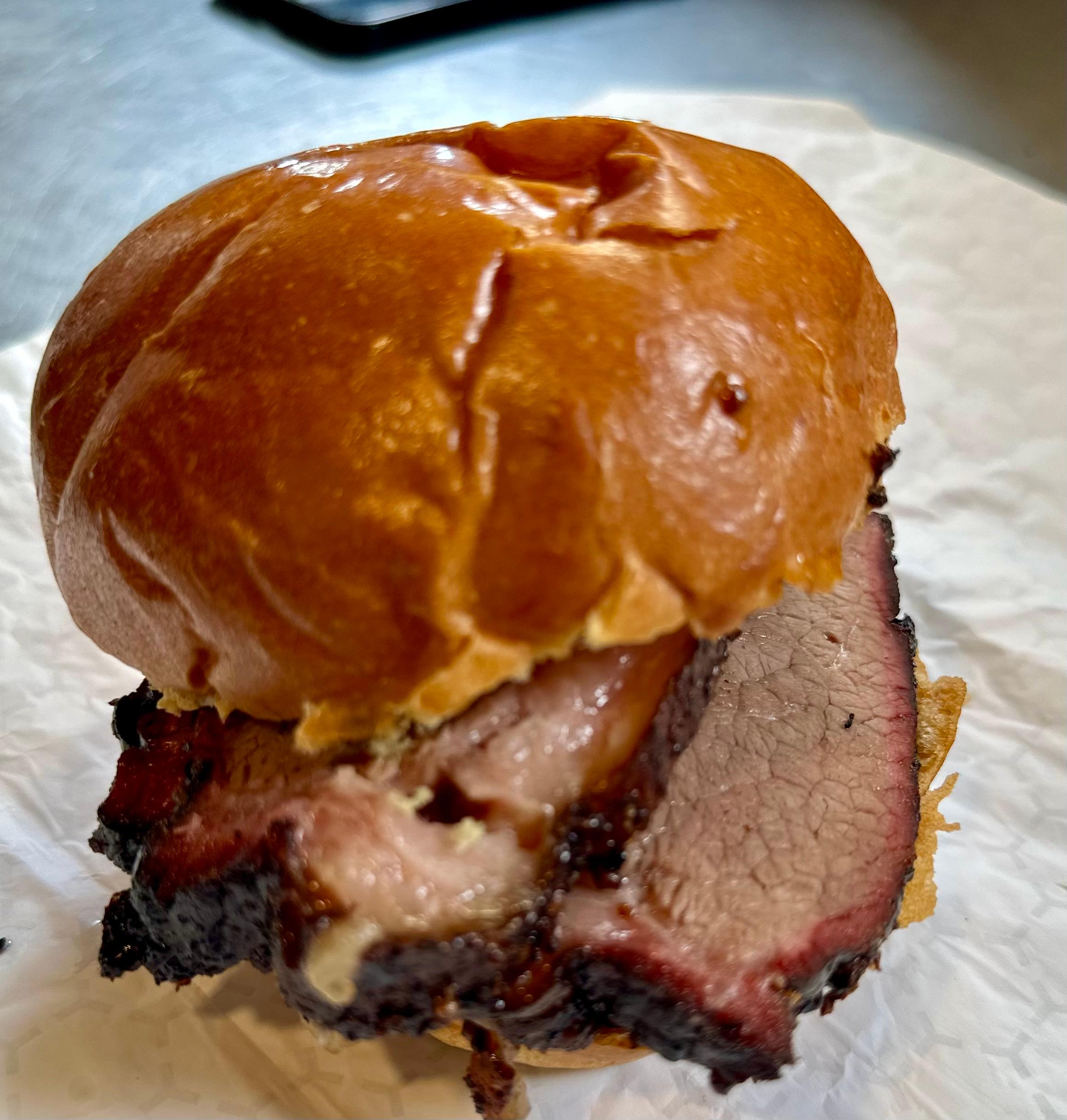 Prime brisket sandwich
